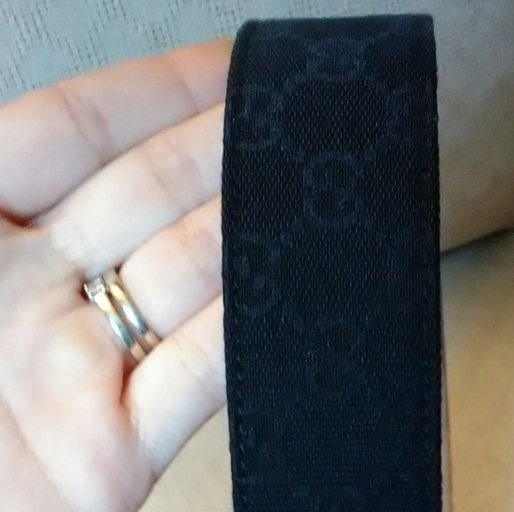*SOLD* Gucci Monogram Canvas and Leather Belt - Picture 4 of 5